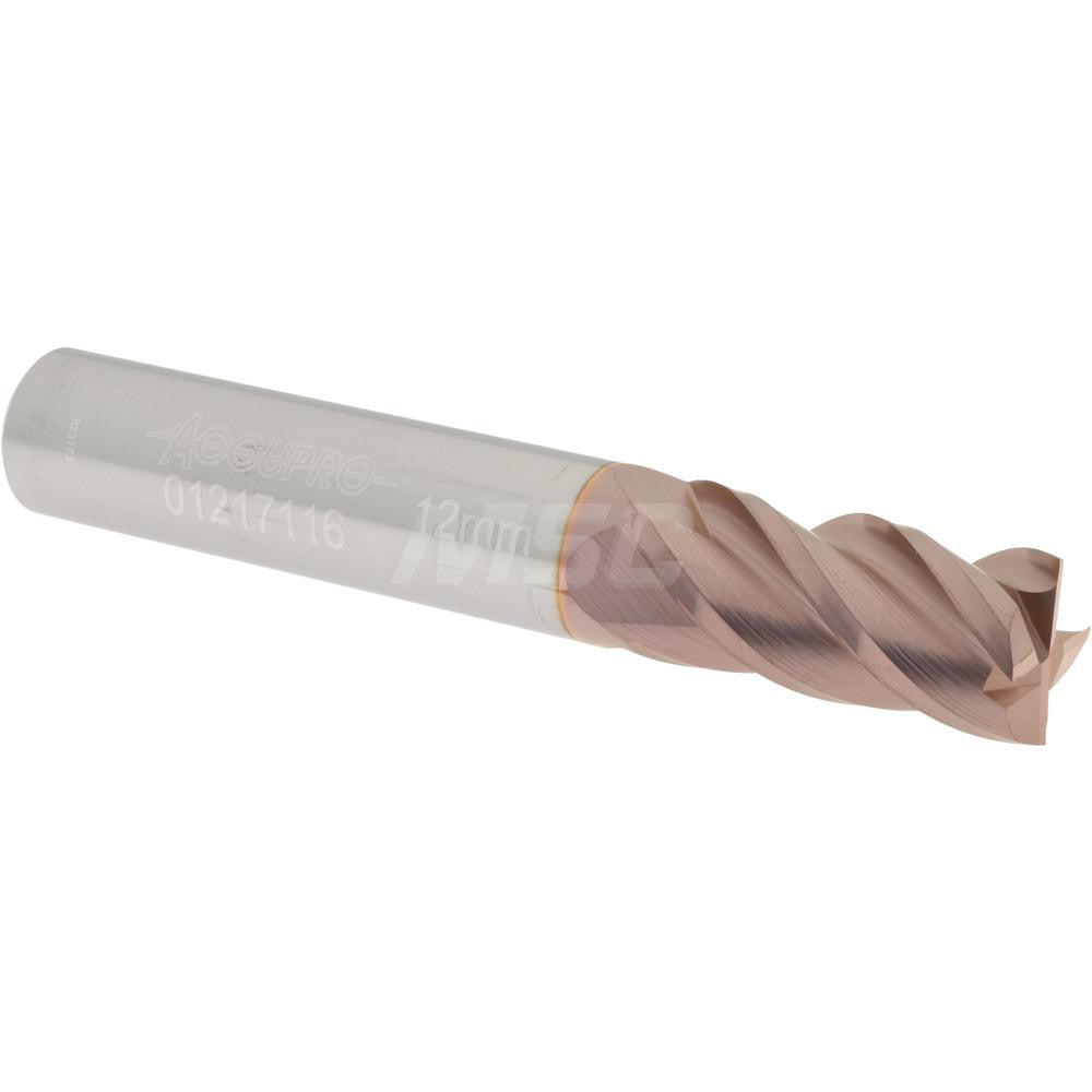 Accupro 01217116 Square End Mill 0.4724'' Dia, 0.9843'' LOC, 4 Flutes, Solid Carbide