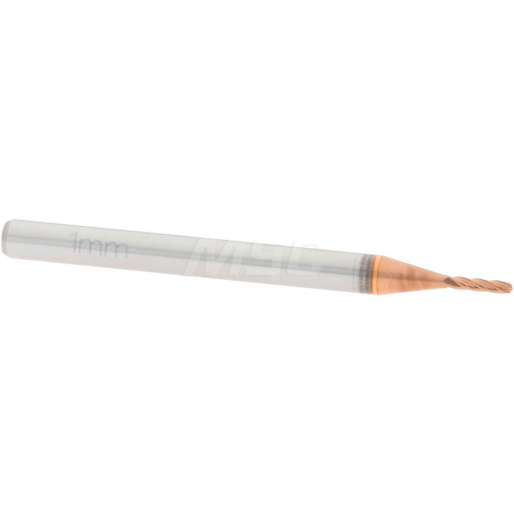 Accupro 01217801 Ball End Mill 0.0394" Dia, 0.1575" LOC, 4 Flute, Solid Carbide