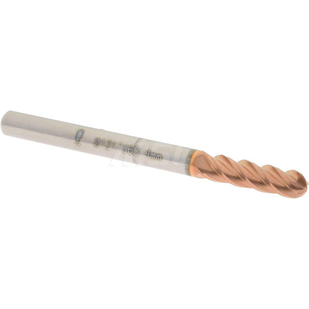 Accupro 01217868 Ball End Mill 0.1575" Dia, 0.5512" LOC, 4 Flute, Solid Carbide