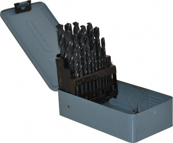 Value Collection 01249937 Drill Bit Set Jobber Length Drill Bits, 25 Pc, 118 deg, High-Speed Steel