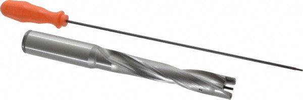 Kennametal 1329710 Replaceable-Tip Drill 22.23 to 22.73 mm Dia, 120 mm Max Depth, 25.4 mm Straight-Cylindrical Shank