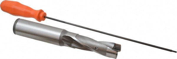Kennametal 2238547 Replaceable-Tip Drill 22.23 to 22.73 mm Dia, 66.68 mm Max Depth, 25.4 mm Straight-Cylindrical Shank