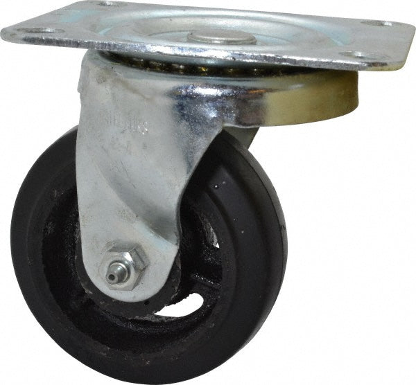 Fairbanks 23-4-RT Swivel Top Plate Caster Rubber, 4" Wheel Dia, 1-1/2" Wheel Width, 200 lb Capacity, 5-1/4" OAH