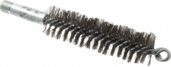 Schaefer Brush 43836 Double Stem/Spiral Tube Brush 1-1/4" Dia, 7-1/4" OAL, Stainless Steel Bristles