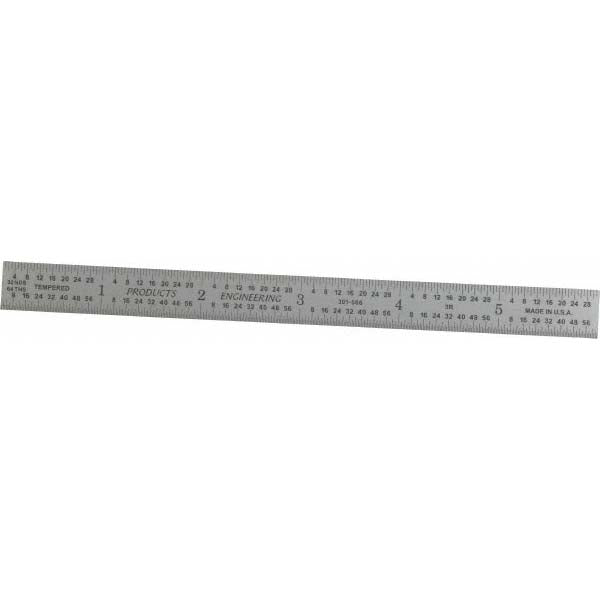 PEC Tools 301-006 Steel Rule 6" OAL, 3R Graduation, Flexible, 1/2" OAW