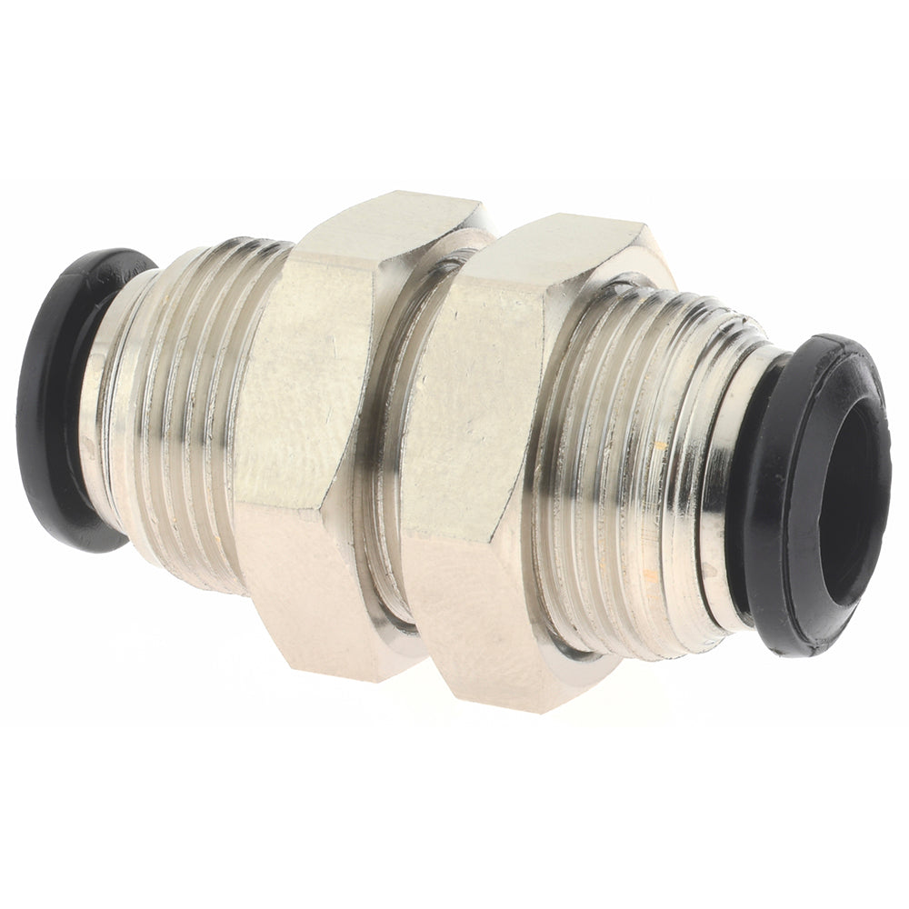 Aignep USA 50050N-8 Push-to-Connect Tube x Tube Fitting Bulkhead Union, M16x1 Thread, 8.00 mm OD