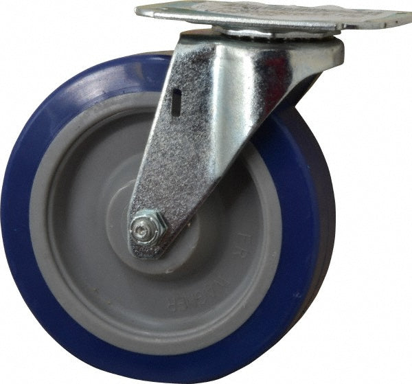 E.R. Wagner 2F9805B25000100 Swivel Top Plate Caster Polyurethane, 5" Wheel Dia, 1-1/4" Wheel Width, 280 lb Capacity, 5-5/8" OAH