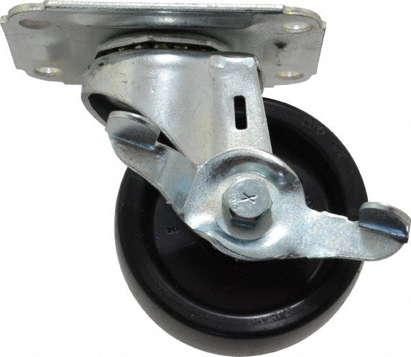 E.R. Wagner 2F9843027002100 Swivel Top Plate Caster Polyolefin, 3" Wheel Dia, 1-1/4" Wheel Width, 210 lb Capacity, 3-3/4" OAH
