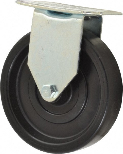E.R. Wagner 1F9305027000100 Rigid Top Plate Caster Polyolefin, 5" Wheel Dia, 1-1/4" Wheel Width, 280 lb Capacity, 5-5/8" OAH
