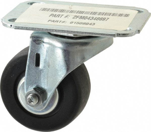 E.R. Wagner 2F98070090011AM Swivel Top Plate Caster Hard Rubber, 2-1/2" Wheel Dia, 1-1/8" Wheel Width, 175 lb Capacity, 3-7/16" OAH