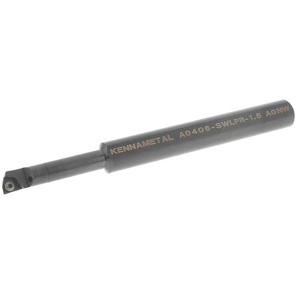 Kennametal 1094705 Indexable Boring Bar A0406SWLPR15, 8.15 mm Min Bore Dia, Right Hand Cut, 3/8" Shank Dia, -5 ° Lead Angle, Steel