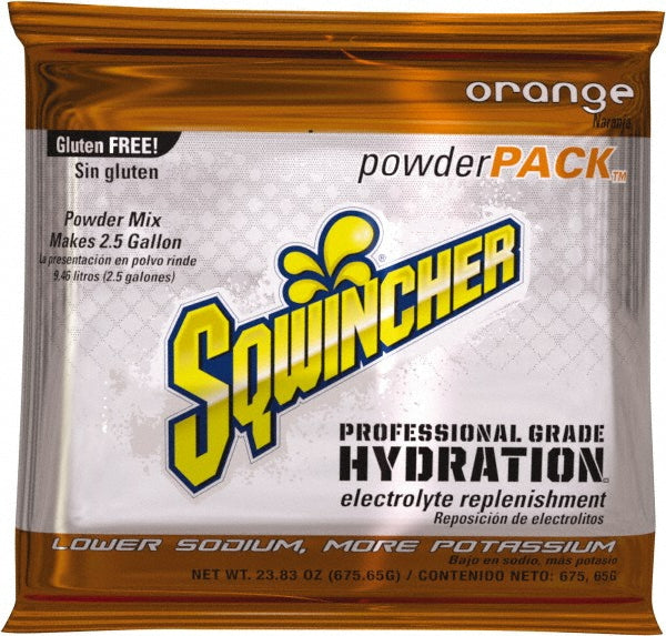 Sqwincher 159016041 Activity Drink 23.83 oz, Packet, Orange, Powder, Yields 2.5 gal