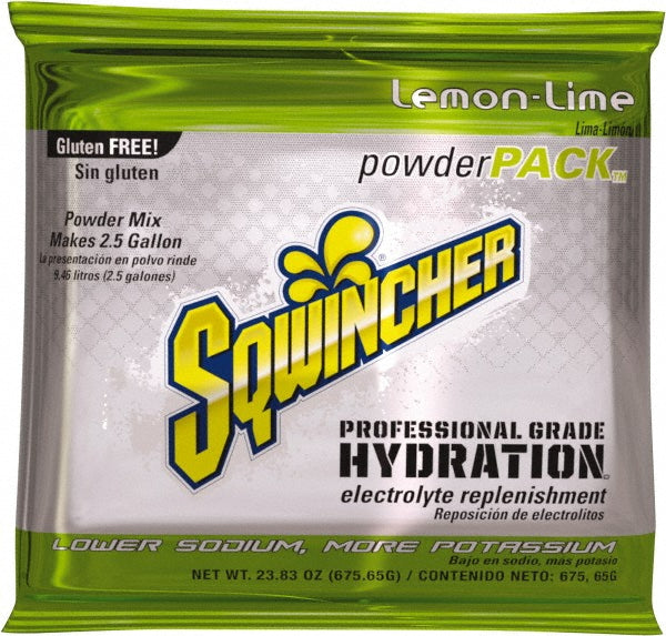 Sqwincher 159016043 Activity Drink 23.83 oz, Packet, Lemon-Lime, Powder, Yields 2.5 gal
