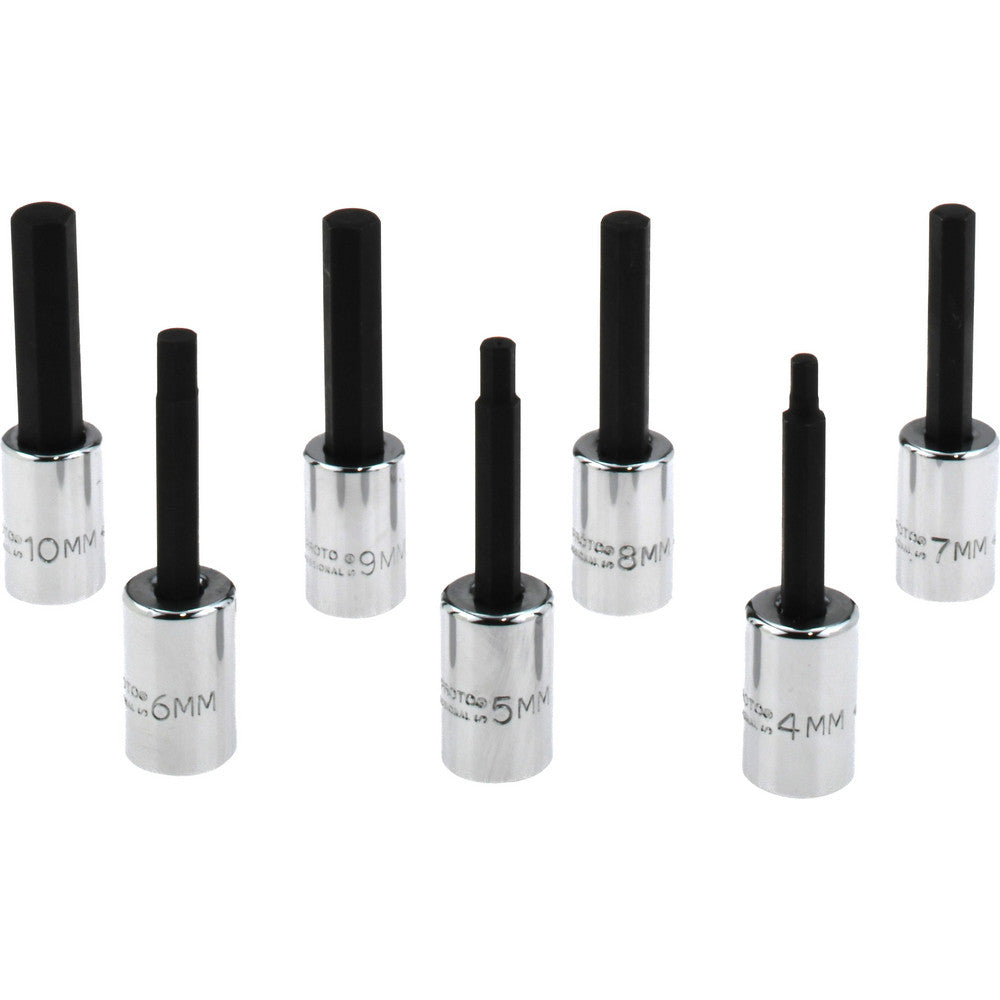 Proto J4990-SMA Hex Bit Socket Set 3/8" Drive, 7 Pc, 4 to 10 mm Hex