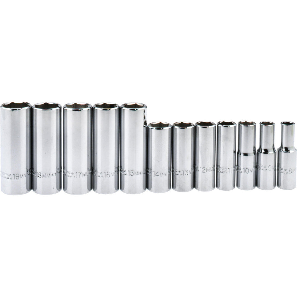 Proto J52205 Deep Socket Set 12 Pc, 3/8" Drive, 8.00 to 19.00" Socket