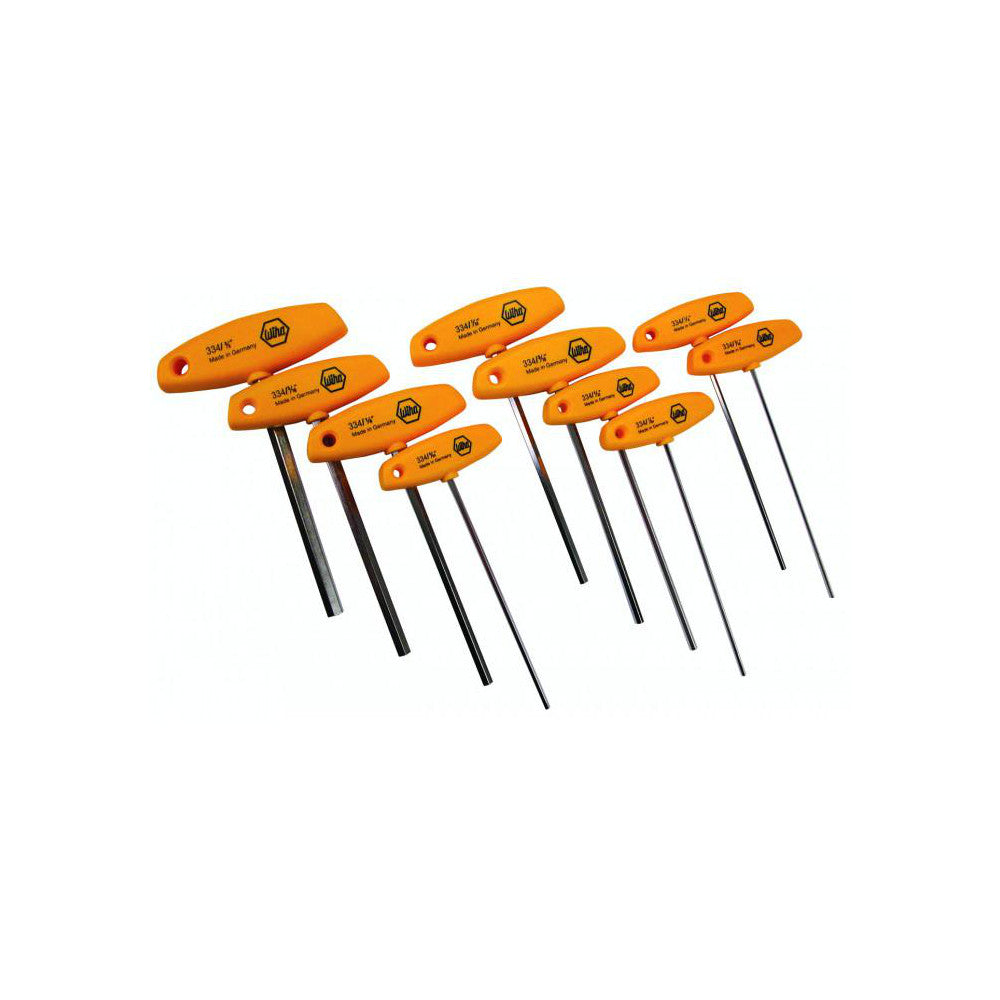 Wiha 33492 10 Piece, T-Handle Cushion Grip Hex Key Set