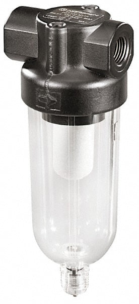 Norgren F07-100-M1TA 1/8" Port, 4-1/4" High x 1.63" Wide Miniature Filter with Polycarbonate Bowl, Manual Drain
