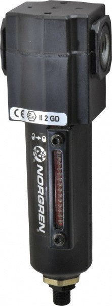 Norgren F72G-2AN-AE1 1/4" Port, 6.02" High x 1.98" Wide Compact Filter with Metal Bowl, Automatic Drain