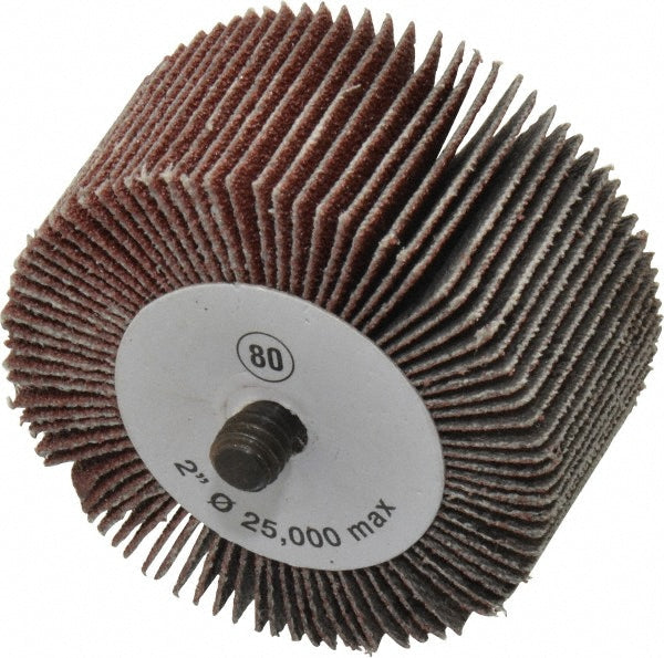 CGW Abrasives 39990 Mounted Flap Wheel 2" Dia, 1" Face Width, 80 Grit, Aluminum Oxide