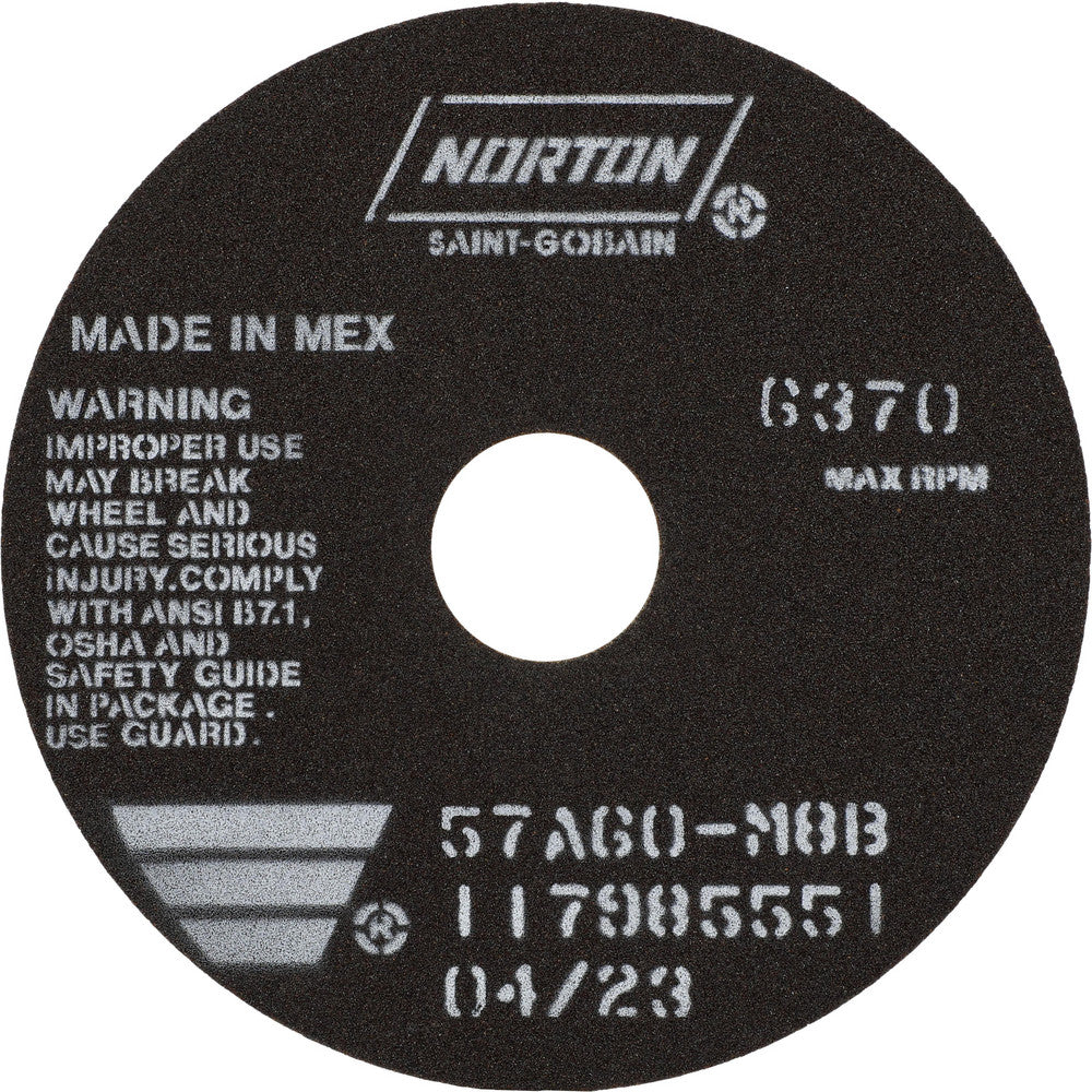 Norton 66252822958 Cut-Off Wheel Type 1 (01/41), 6" Dia, Aluminum Oxide