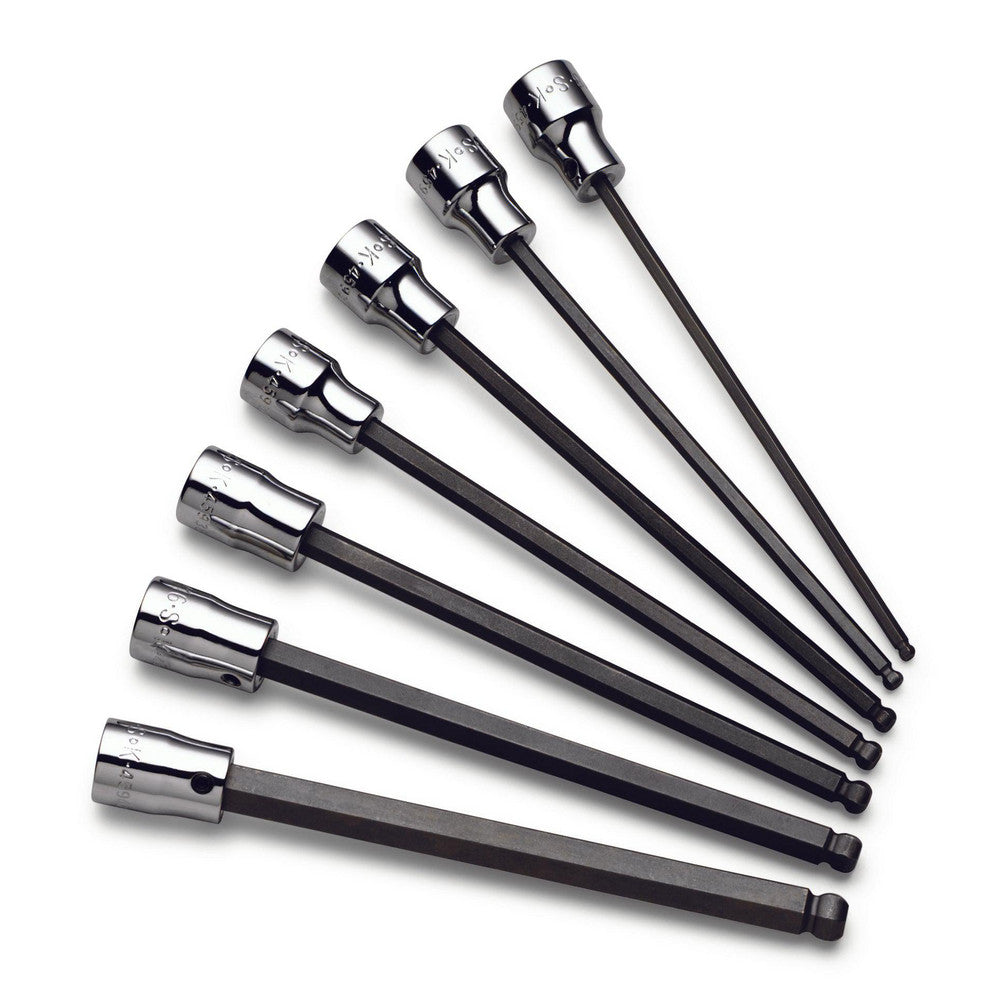 SK 19751 Hex Bit Socket Set 3/8" Drive, 7 Pc, 1/8 to 3/8" Hex