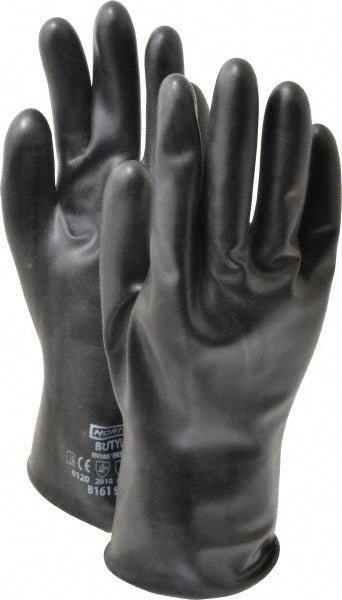 North B161/9 Chemical Resistant Gloves Size Large, 16.00 Thick, Butyl, Unsupported,