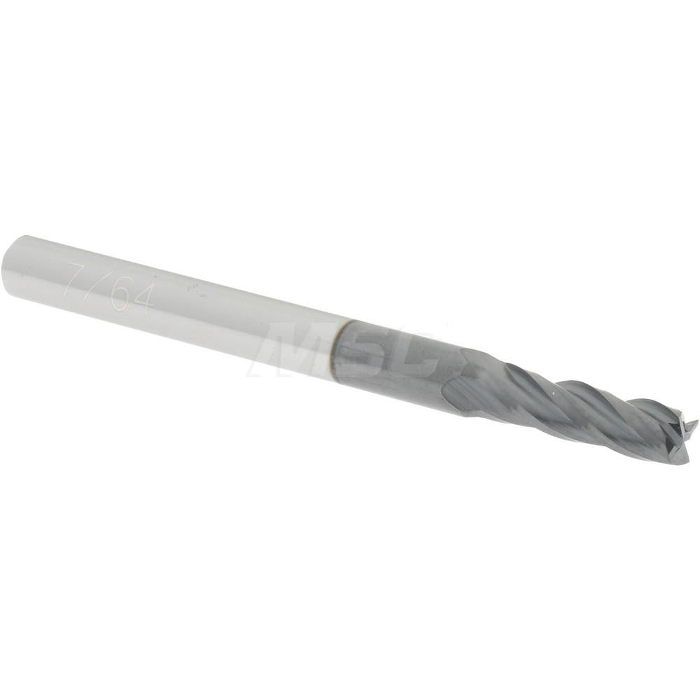 Accupro 01982206 Square End Mill 7/64'' Dia, 3/8'' LOC, 1/8'' Shank Dia, 1-1/2'' OAL, 4 Flutes, Solid Carbide