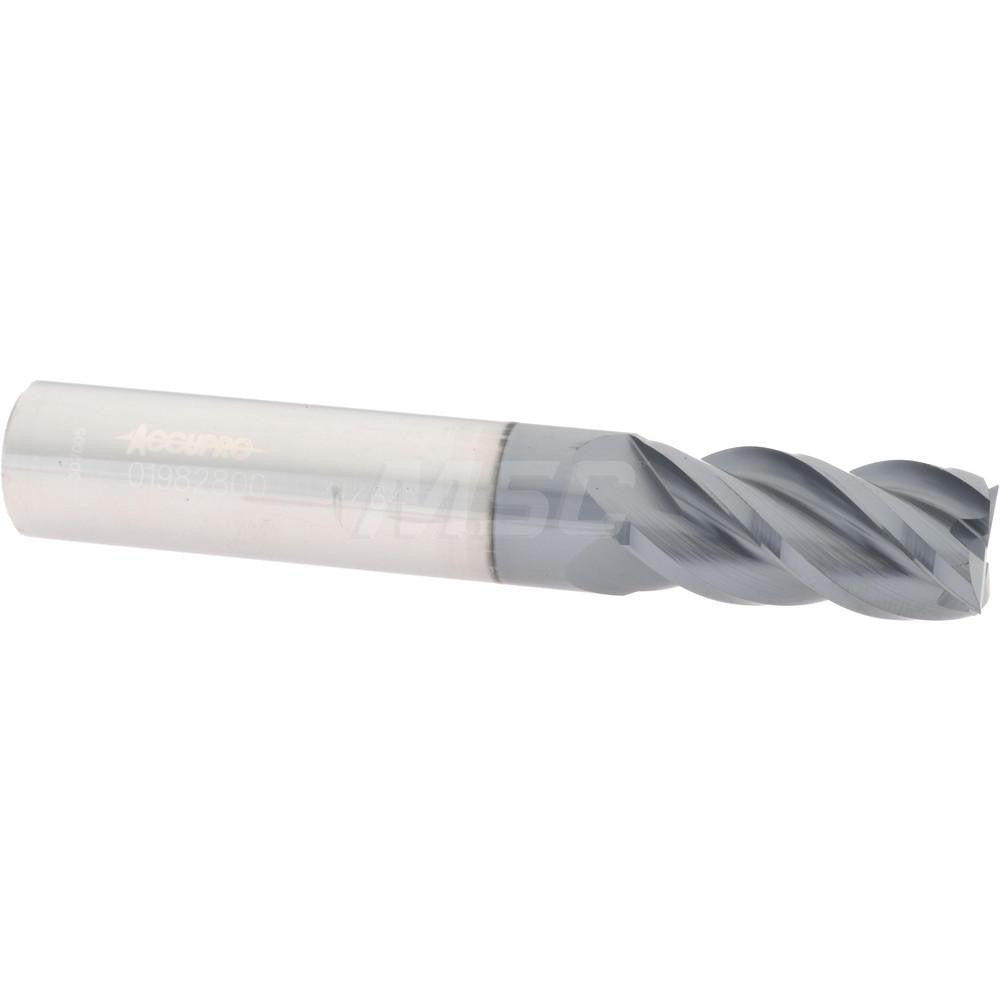 Accupro 01982800 Square End Mill 31/64'' Dia, 1'' LOC, 1/2'' Shank Dia, 3'' OAL, 4 Flutes, Solid Carbide