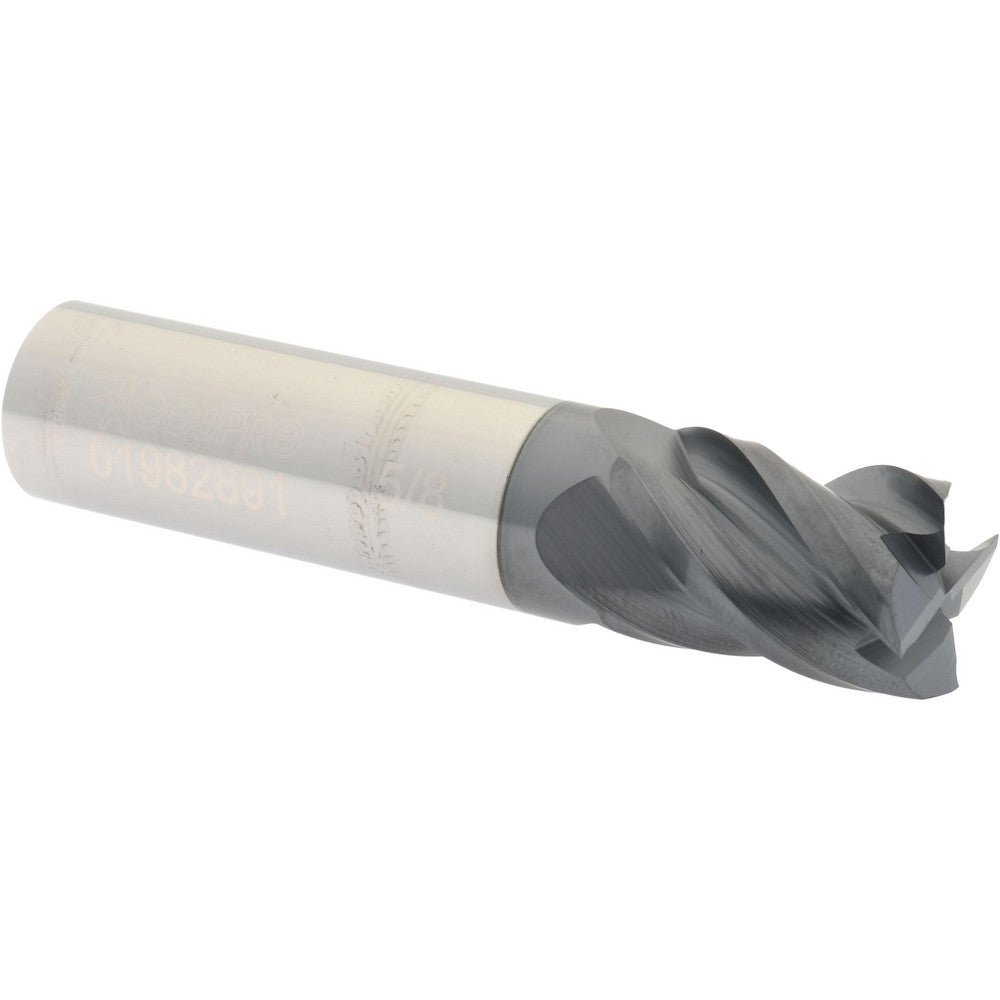 Accupro 01982891 Square End Mill 5/8'' Dia, 7/8'' LOC, 5/8'' Shank Dia, 3'' OAL, 4 Flutes, Solid Carbide