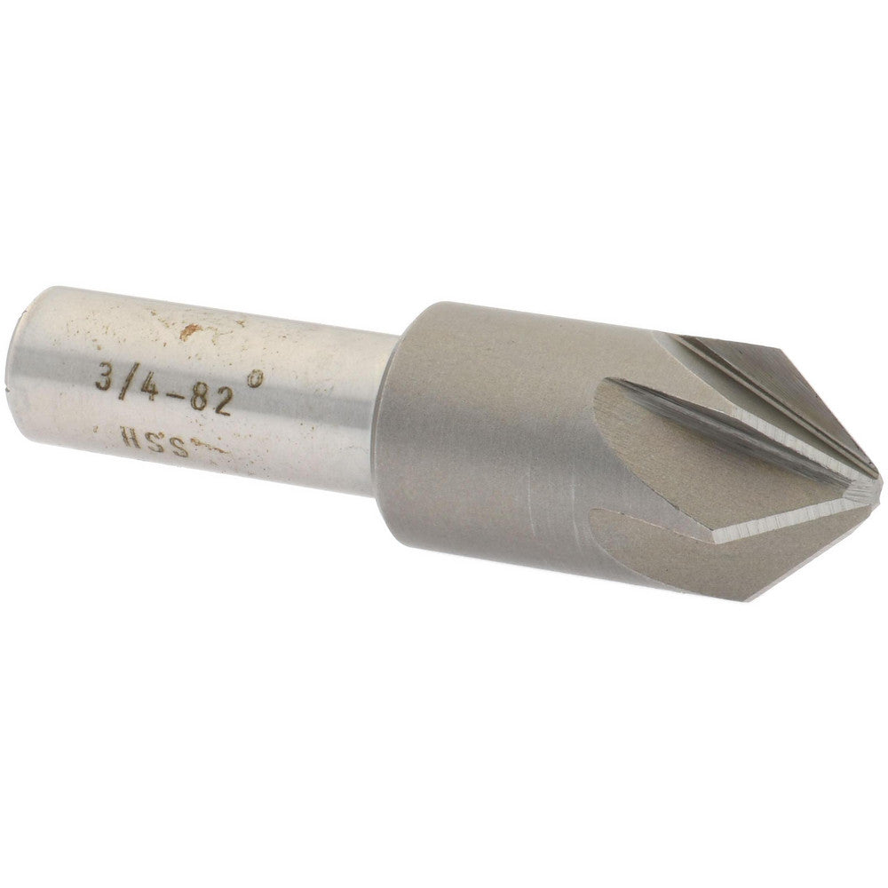Value Collection SC2082048 Countersink 3/4" Head Dia, 82.00 deg Included Angle, 6 Flute, High-Speed Steel, Right Hand Cut
