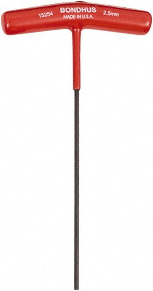 Bondhus 15254 Hex Key 2.50 mm Hex, Hex End, T-Handle Cushion Grip