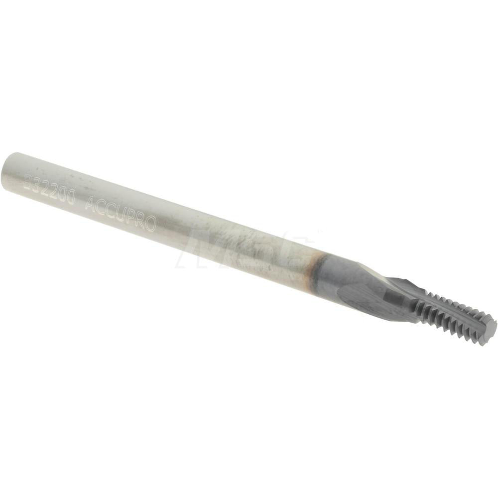 Accupro C911-01032 Helical Flute Thread Mill #10-32, Internal, 3 Flute, 0.1875" Shank Dia, Solid Carbide