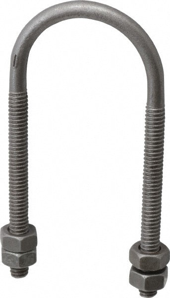 Empire 137B0100 Round U-Bolt Without Mount Plate, 1/4-20 UNC, 2-3/8" Thread Length, for 1" Pipe, Steel