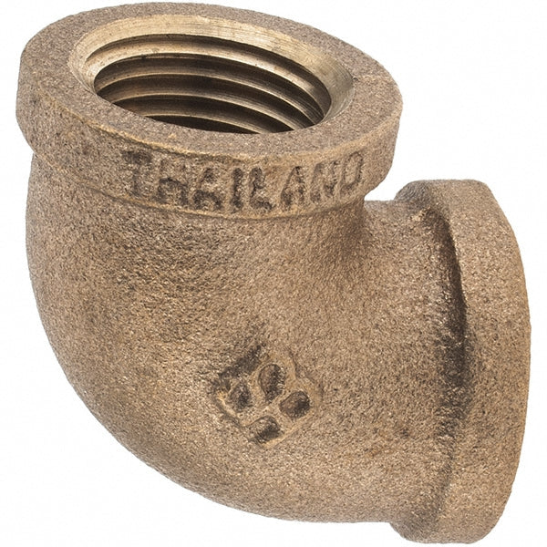 Merit Brass X101-08 Brass Pipe 90 ° Elbow 1/2" Fitting, Threaded, FNPT x FNPT, Class 125