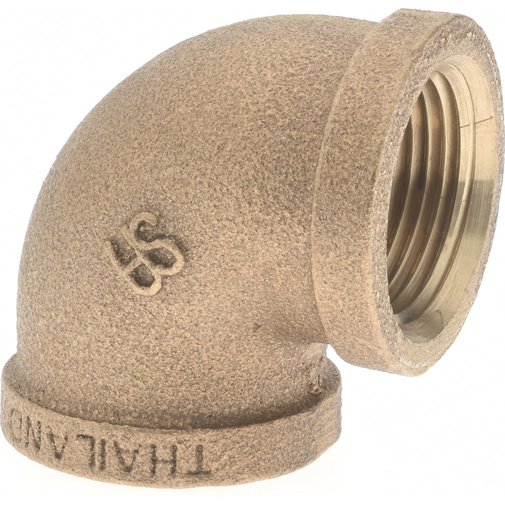 Merit Brass X101-16 Brass Pipe 90 ° Elbow 1" Fitting, Threaded, FNPT x FNPT, Class 125