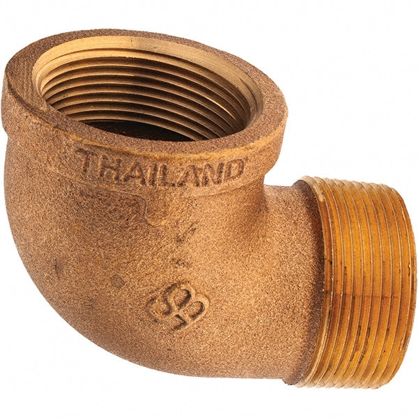 Merit Brass X103-24 Brass Pipe 90 ° Street Elbow 1-1/2" Fitting, Threaded, FNPT x MNPT, Class 125