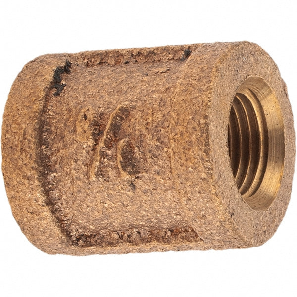 Merit Brass X111-02 Brass Pipe Coupling 1/8" Fitting, Threaded, FNPT x FNPT, Class 125