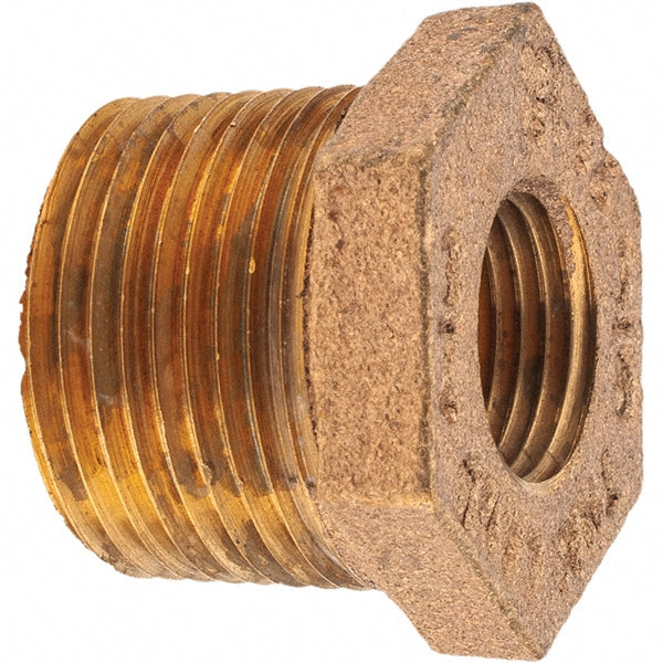 Merit Brass X114-1206 Brass Pipe Bushing 3/4 x 3/8" Fitting, Threaded, MNPT x FNPT, Class 125