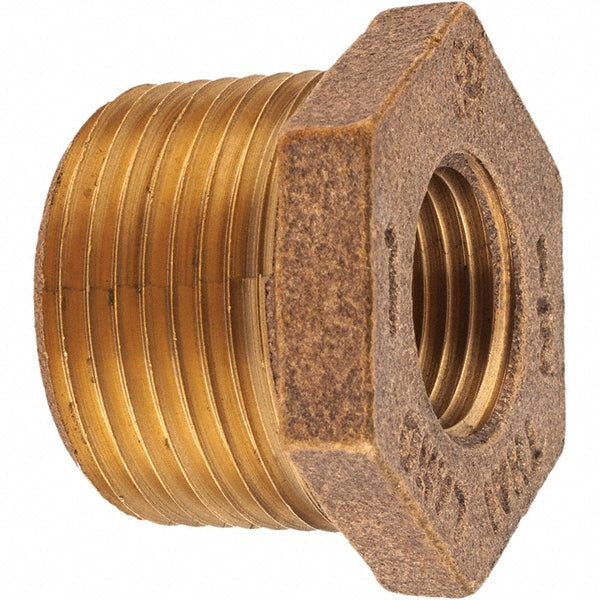 Merit Brass X114-1608 Brass Pipe Bushing 1 x 1/2" Fitting, Threaded, MNPT x FNPT, Class 125