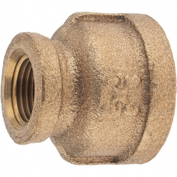 Merit Brass X112-1206 Brass Pipe Reducing Coupling 3/4 x 3/8" Fitting, Threaded, FNPT x FNPT, Class 125