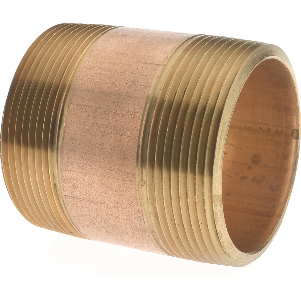 Merit Brass 2132-250 Brass Pipe Nipple Threaded on Both Ends, 2-1/2" OAL, 2" NPT