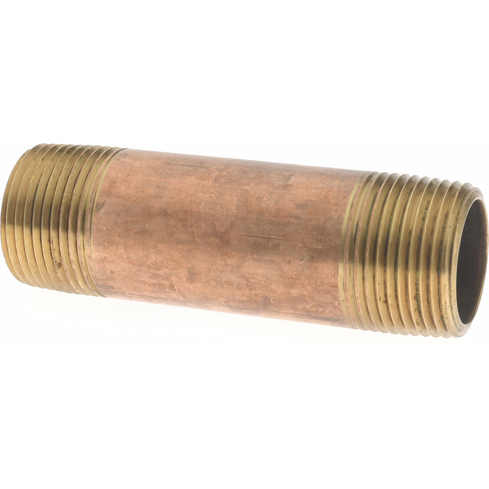 Merit Brass 2116-400 Brass Pipe Nipple Threaded on Both Ends, 4" OAL, 1" NPT