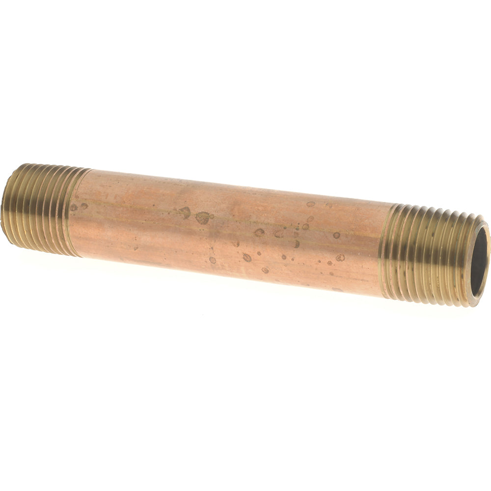 Merit Brass 2108-450 Brass Pipe Nipple Threaded on Both Ends, 4-1/2" OAL, 1/2" NPT