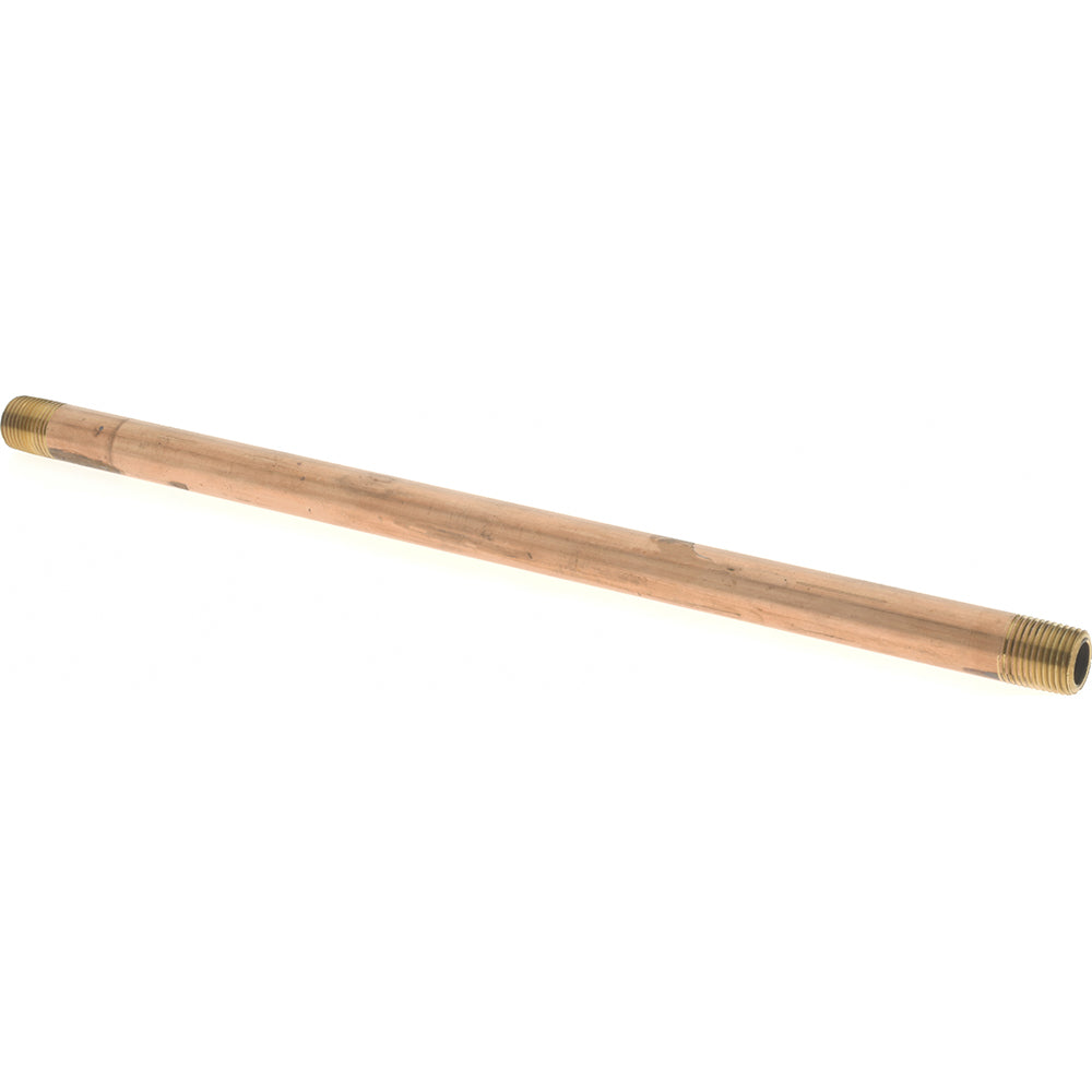 Merit Brass 2002-800 Brass Pipe Nipple Threaded on Both Ends, 8" OAL, 1/8" NPT