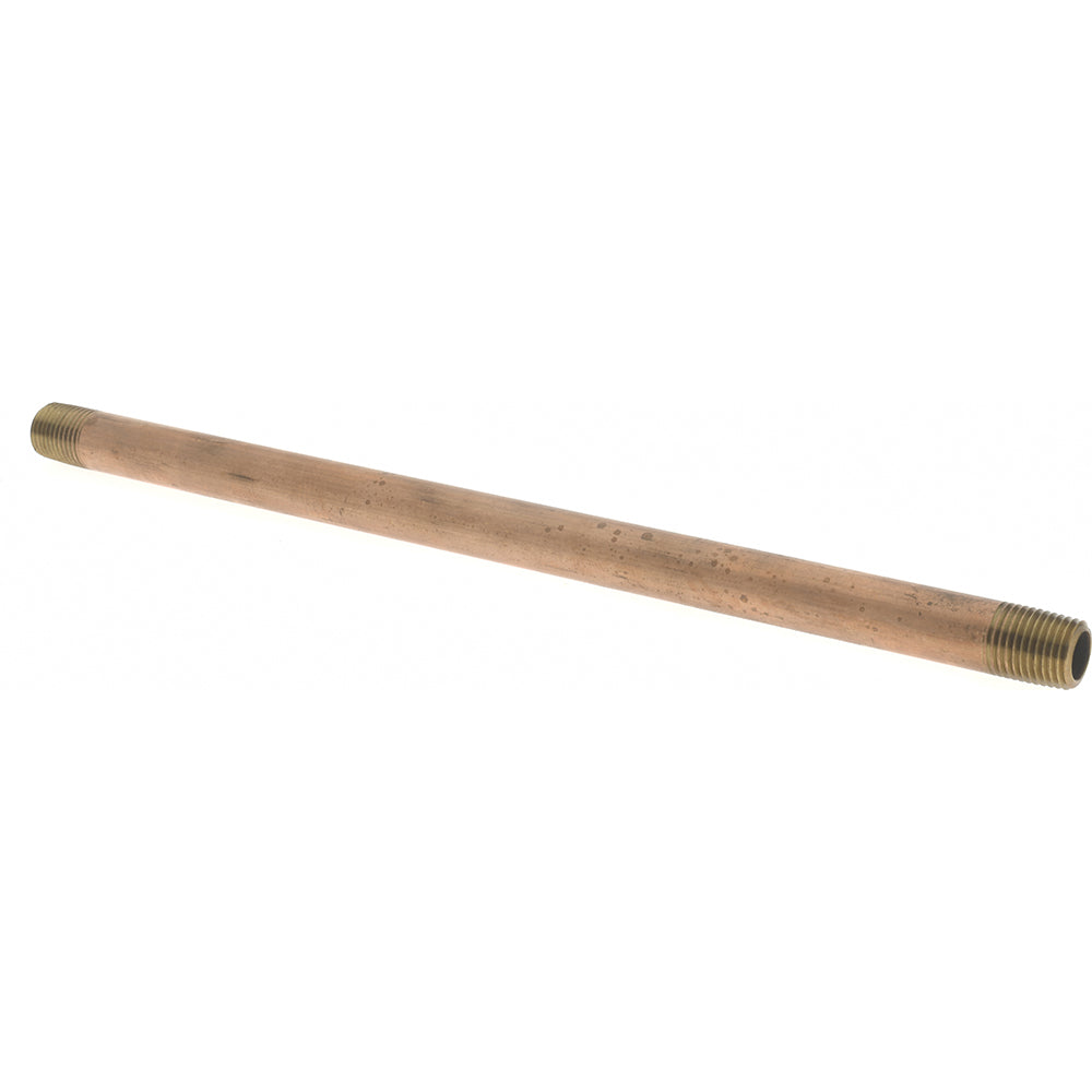 Merit Brass 2104-1000 Brass Pipe Nipple Threaded on Both Ends, 10" OAL, 1/4" NPT