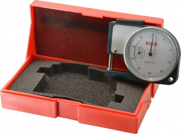 SPI 13-159-9 0 to 1/2" Measurement, 0.0005" Graduation, 1/2" Throat Depth, Dial Thickness Gage