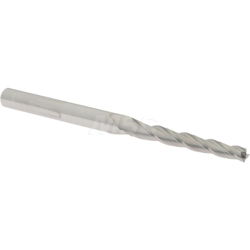 Accupro 02256881 Tapered End Mill 1 deg Angle per Side, 1/8" Small Dia, 1" LOC, 3 Flute, Solid Carbide, Square End