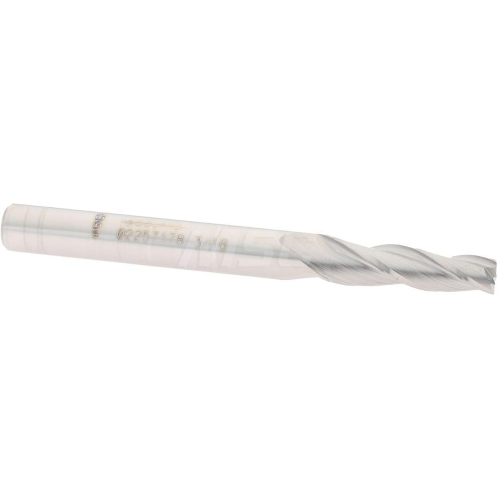 Accupro 02257178 Tapered End Mill 2 deg Angle per Side, 3/16" Small Dia, 3/4" LOC, 3 Flute, Solid Carbide, Square End