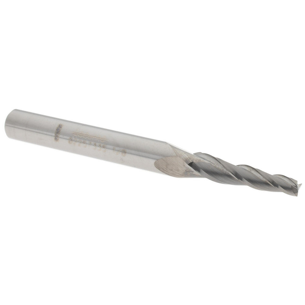 Accupro 02257335 Tapered End Mill 3 deg Angle per Side, 1/8" Small Dia, 3/4" LOC, 3 Flute, Solid Carbide, Square End