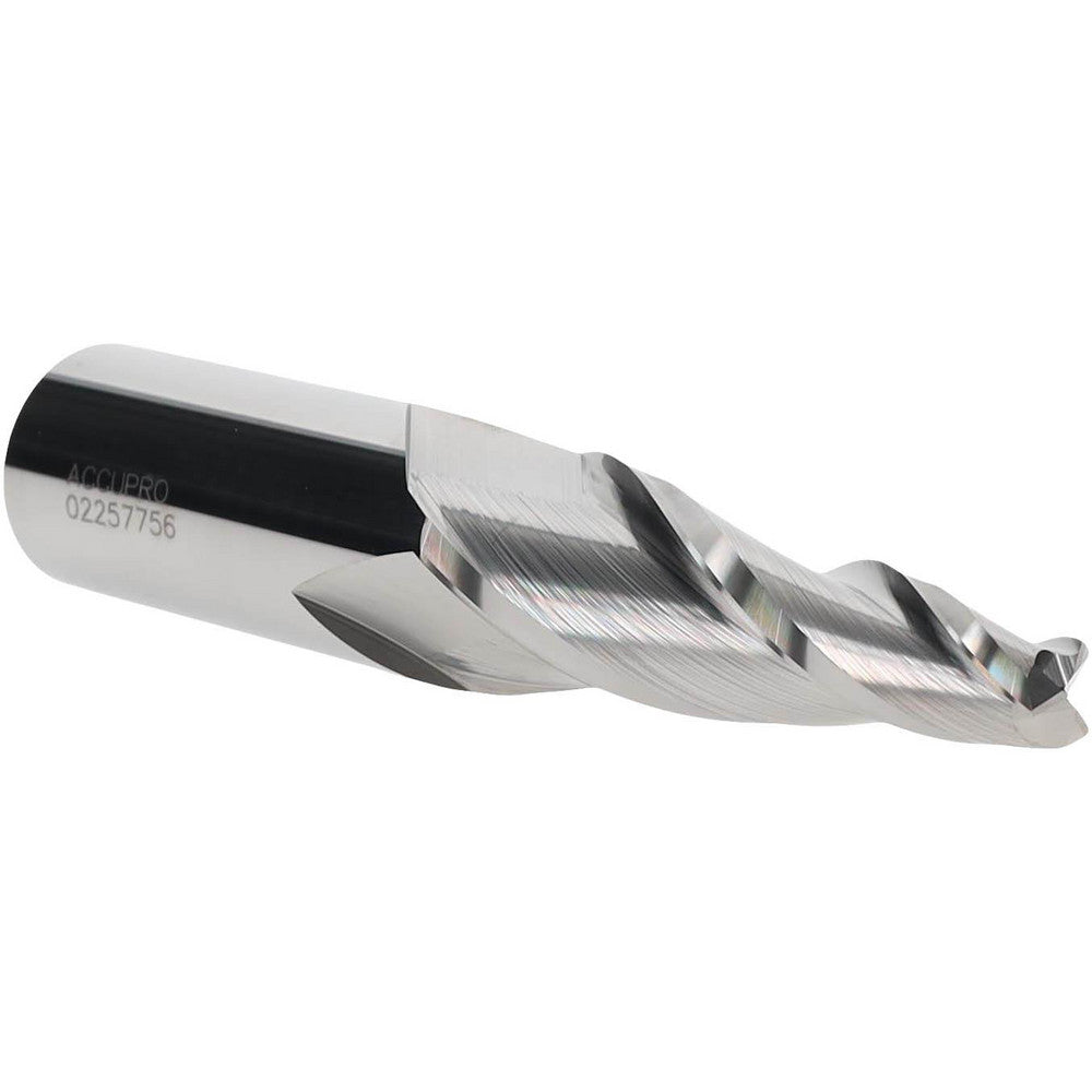 Accupro 02257756 Tapered End Mill 7 deg Angle per Side, 3/8" Small Dia, 2-1/2" LOC, 3 Flute, Solid Carbide, Square End